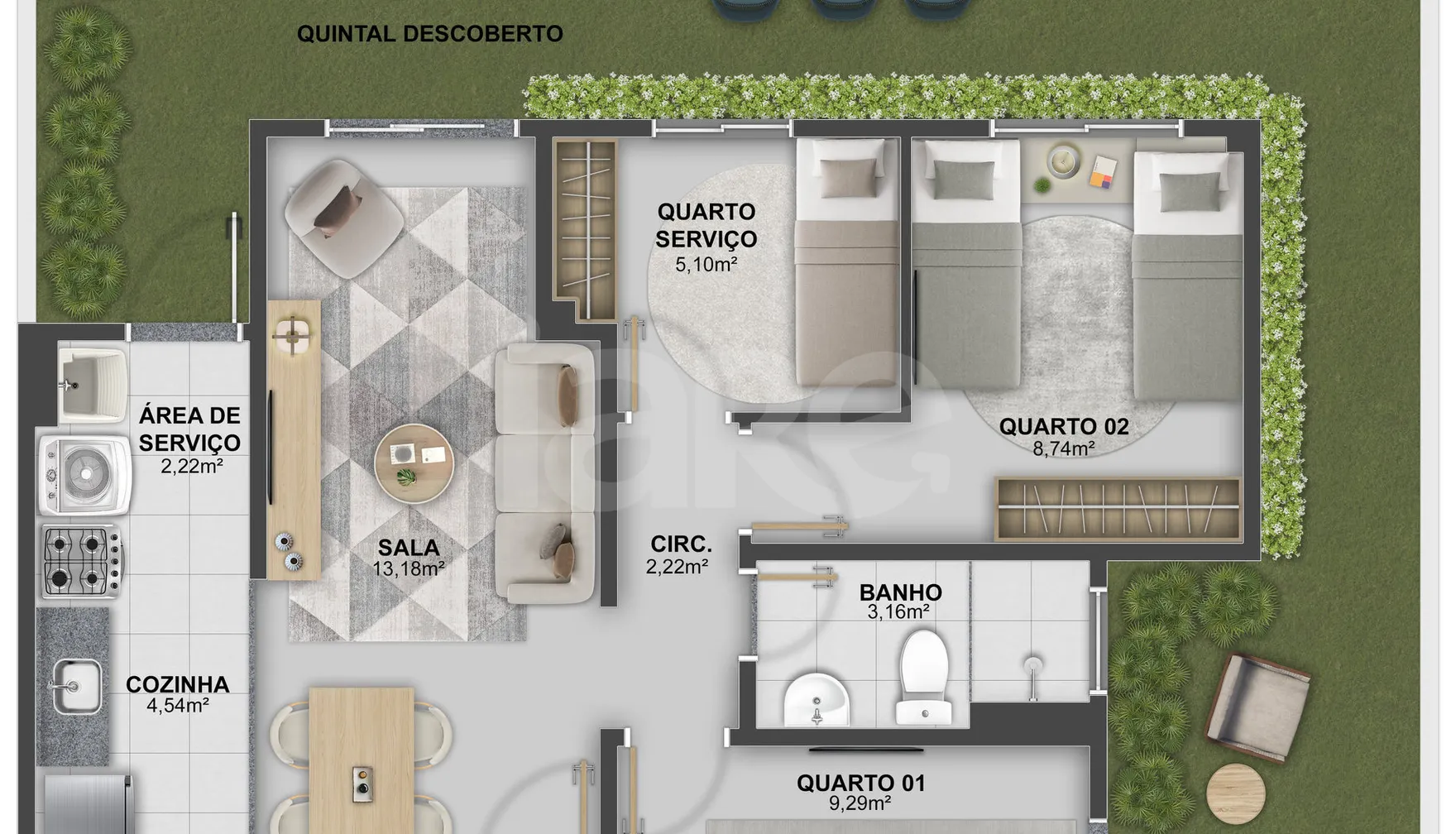 Planta — Garden 83,48 m²
