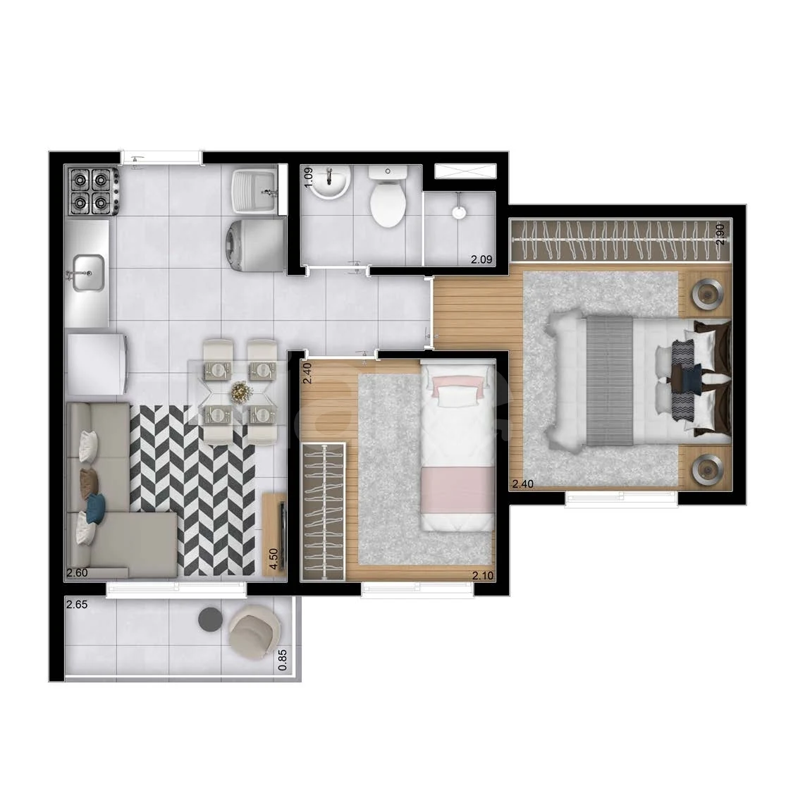Planta — Garden 42,49 m²