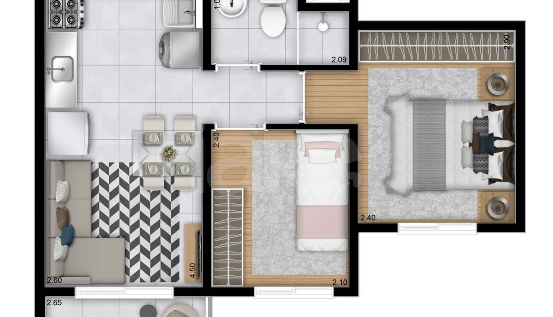 Planta — Garden 42,49 m²