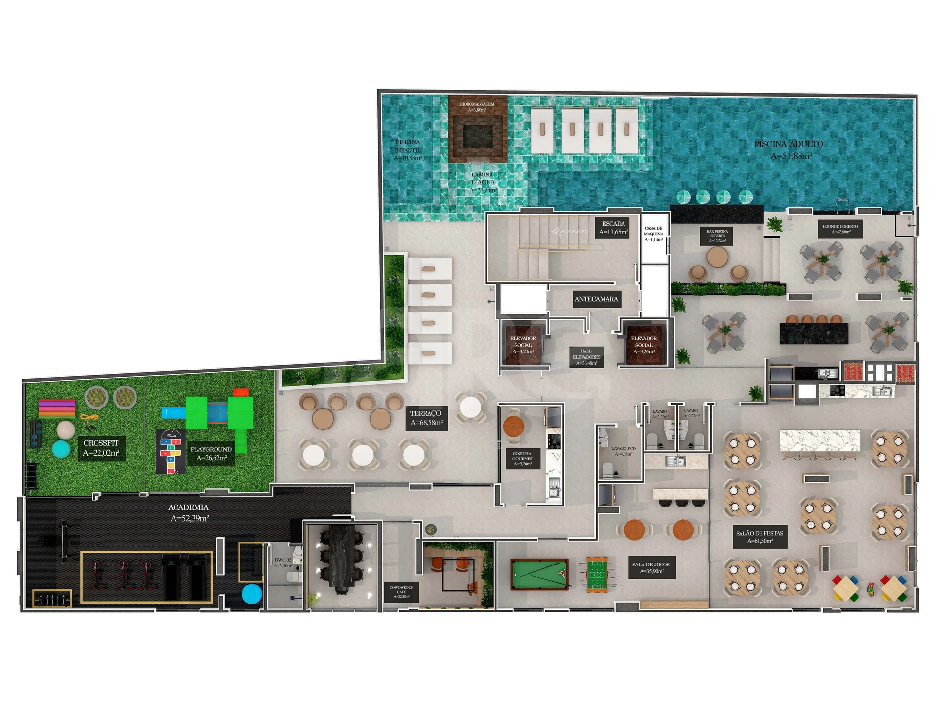 Planta — Pavimento lazer