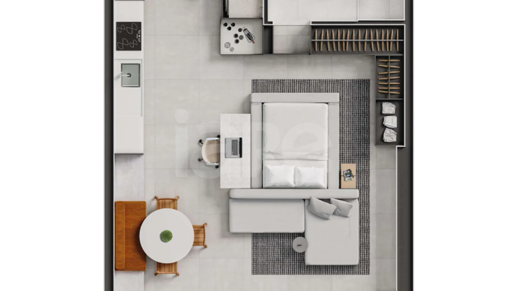 Planta — Studio 49 m²