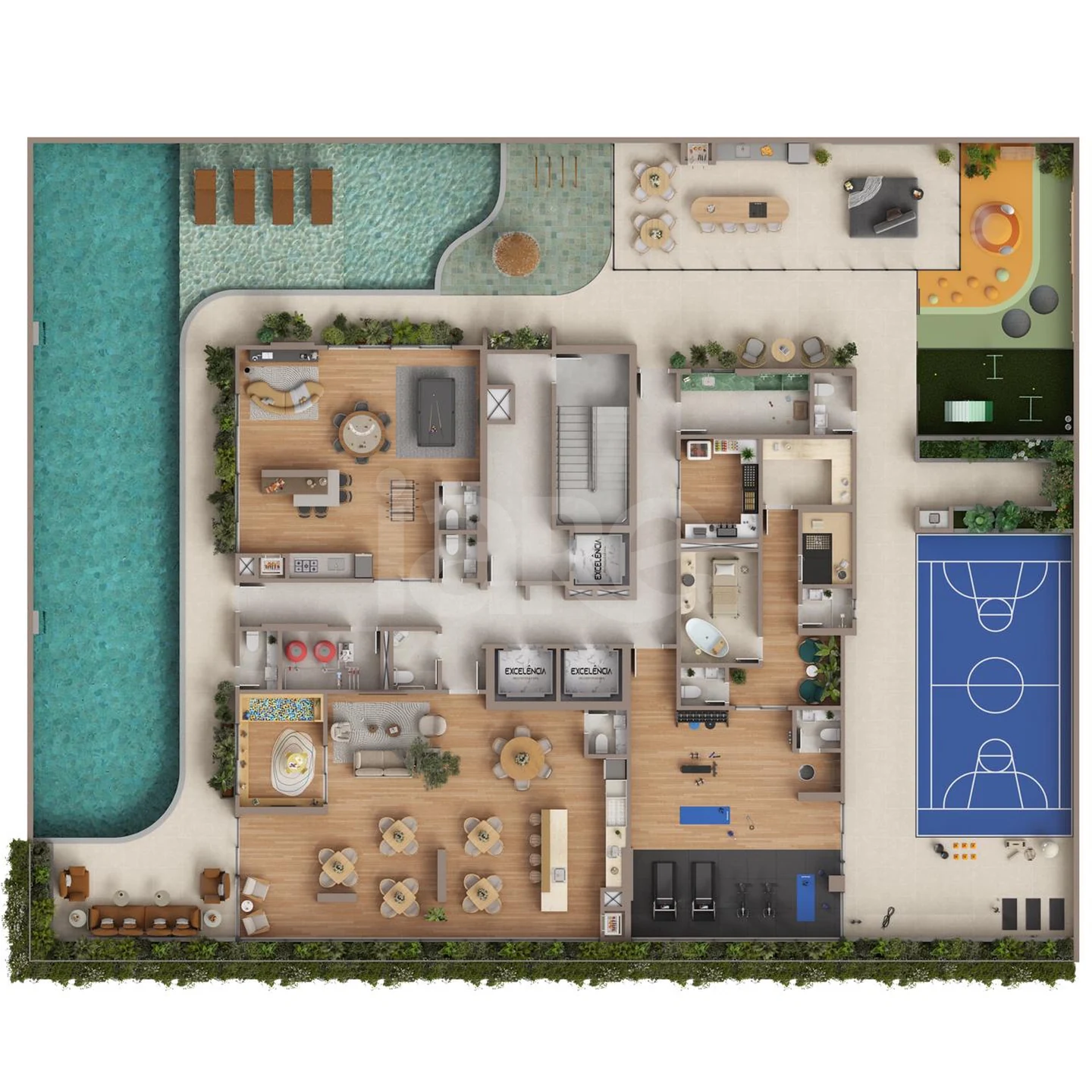 Planta — Pavimento lazer