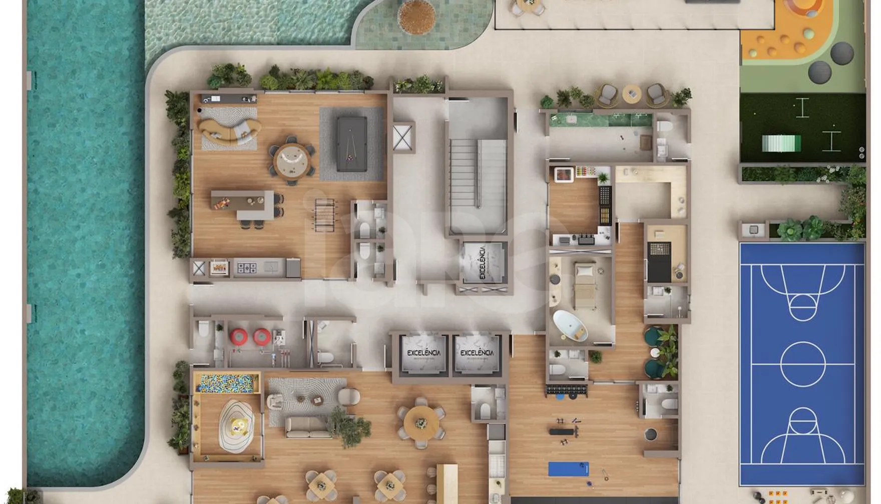 Planta — Pavimento lazer