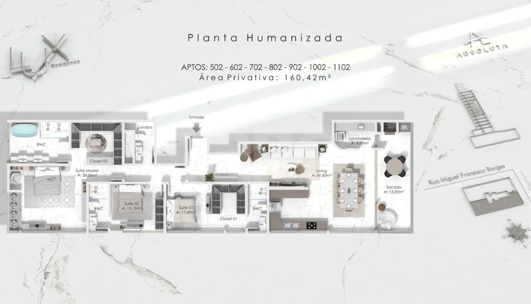 Planta — Apartamento 160,42 m²