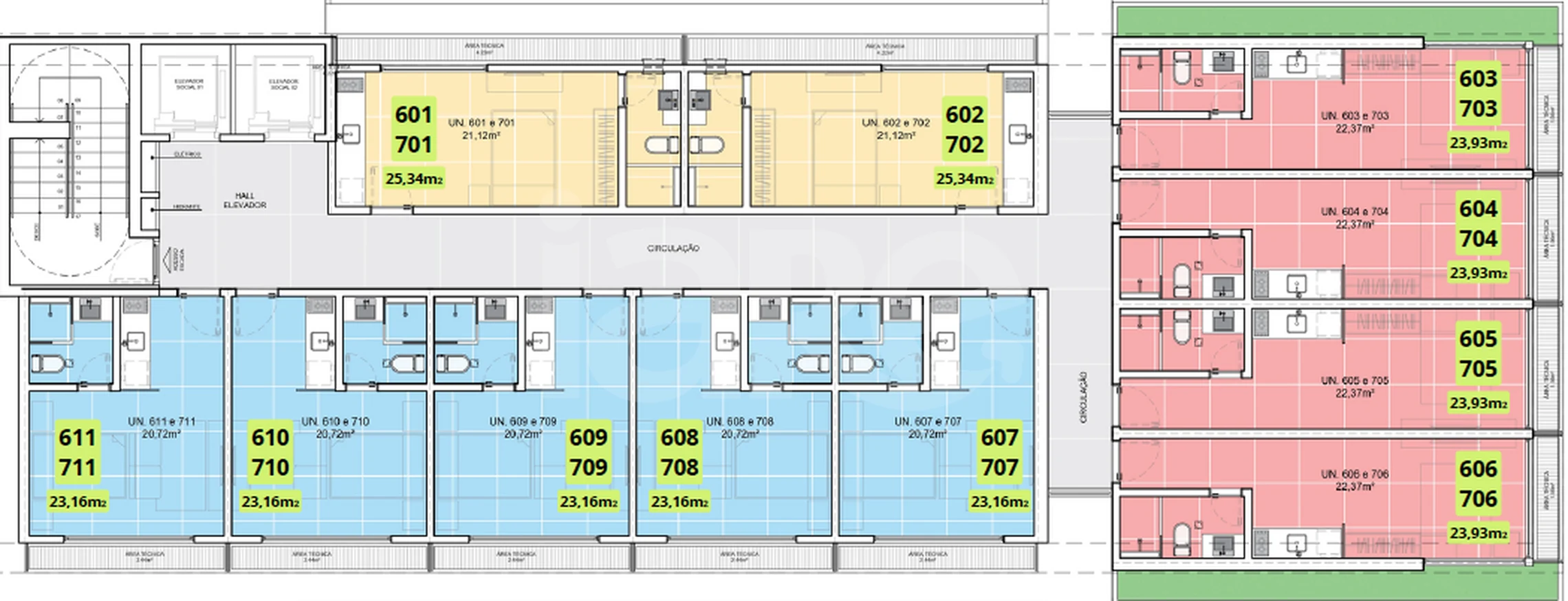 Planta — Pavimento 06 e 07