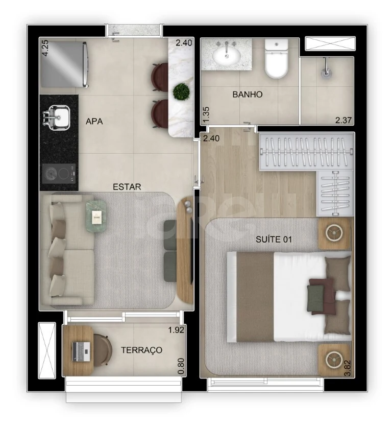 Planta — Apartamento 29 m²