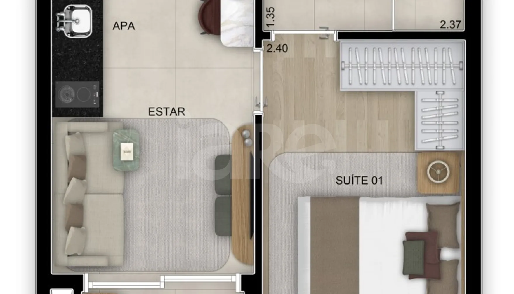 Planta — Apartamento 29 m²