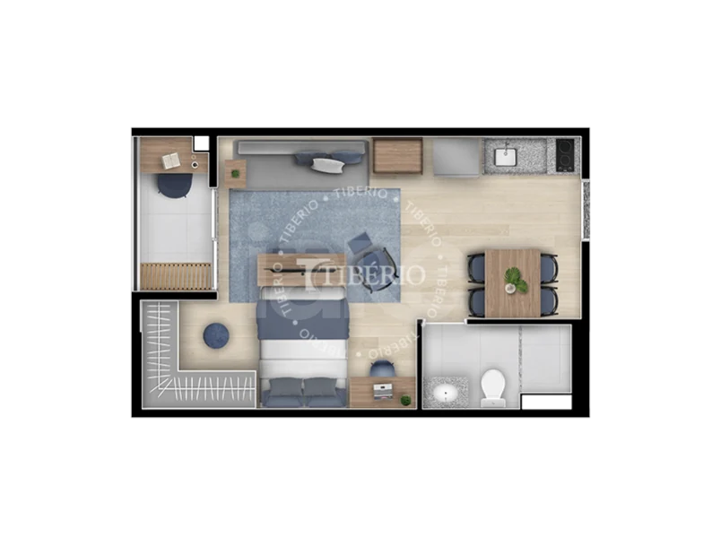 Planta — Studio 30,94 m²