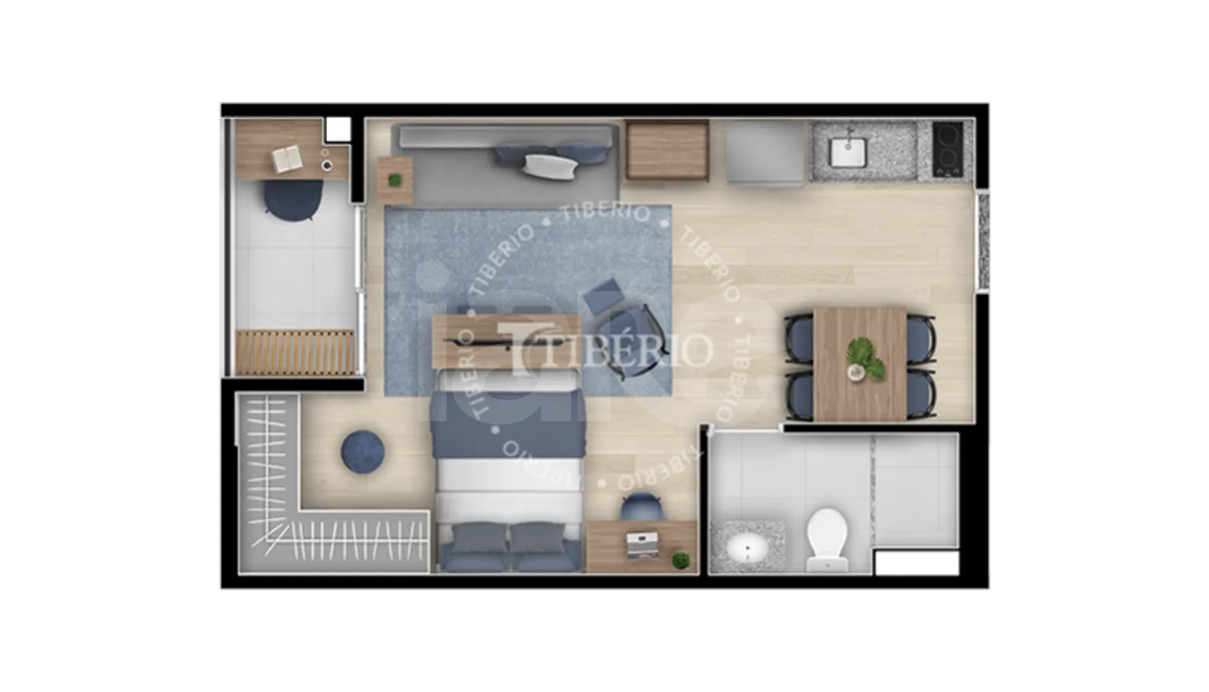 Planta — Studio 30,94 m²