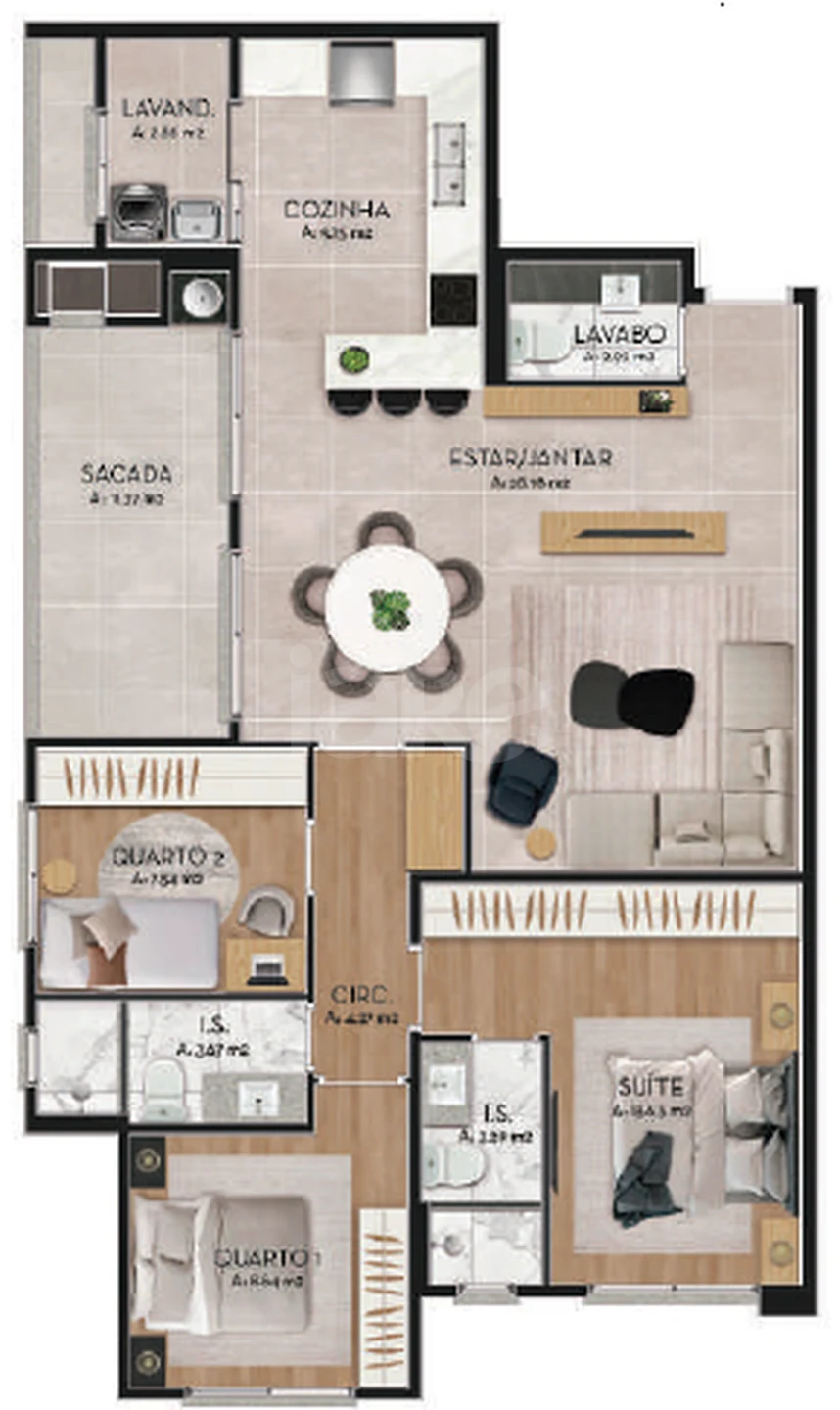 Planta — Garden 134 m²