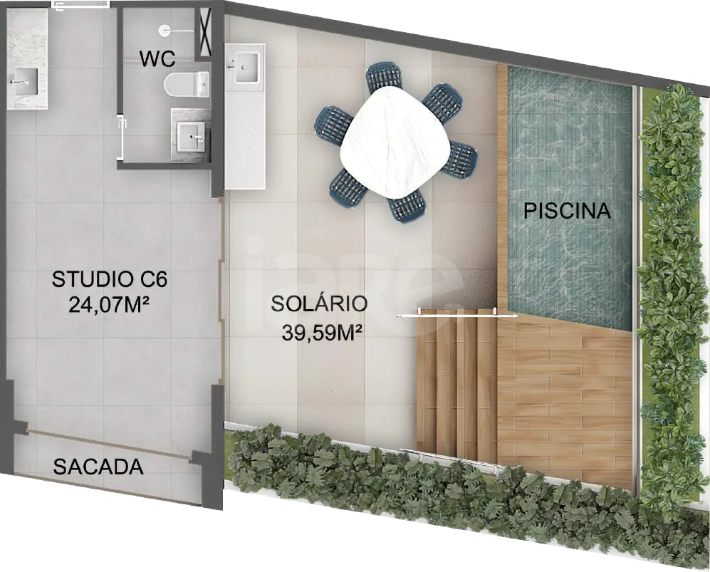 Planta — Cobertura Horizontal 58,29 m²