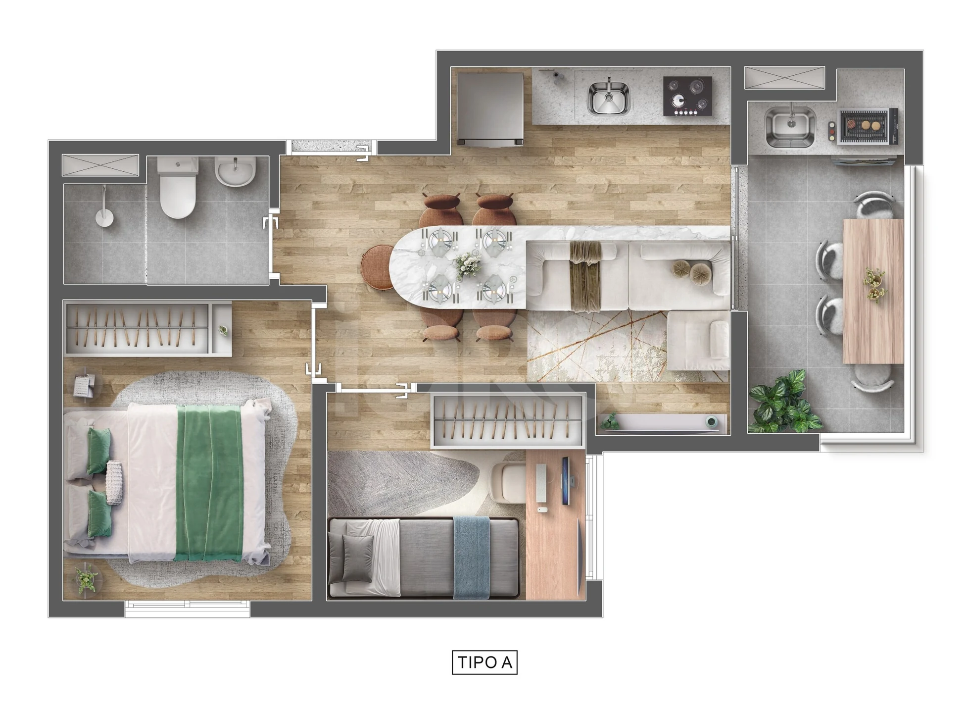 Planta — Apartamento 37,19 m²