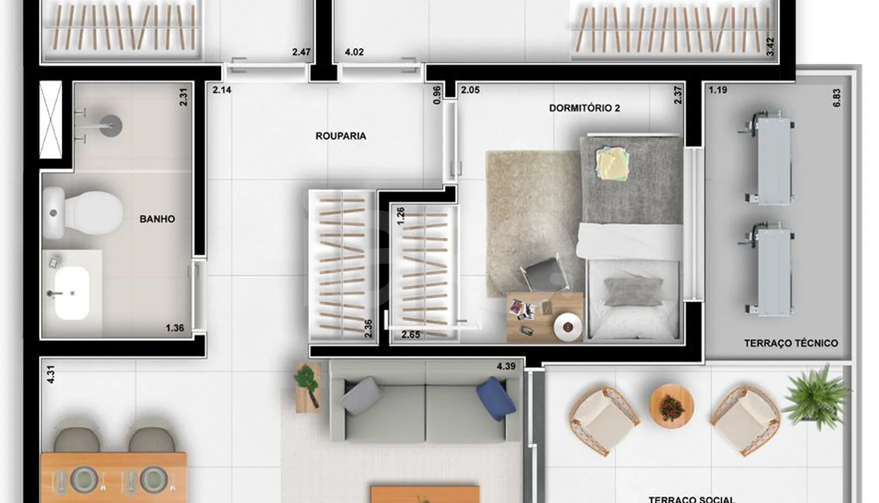 Planta — Apartamento 77,86 m²