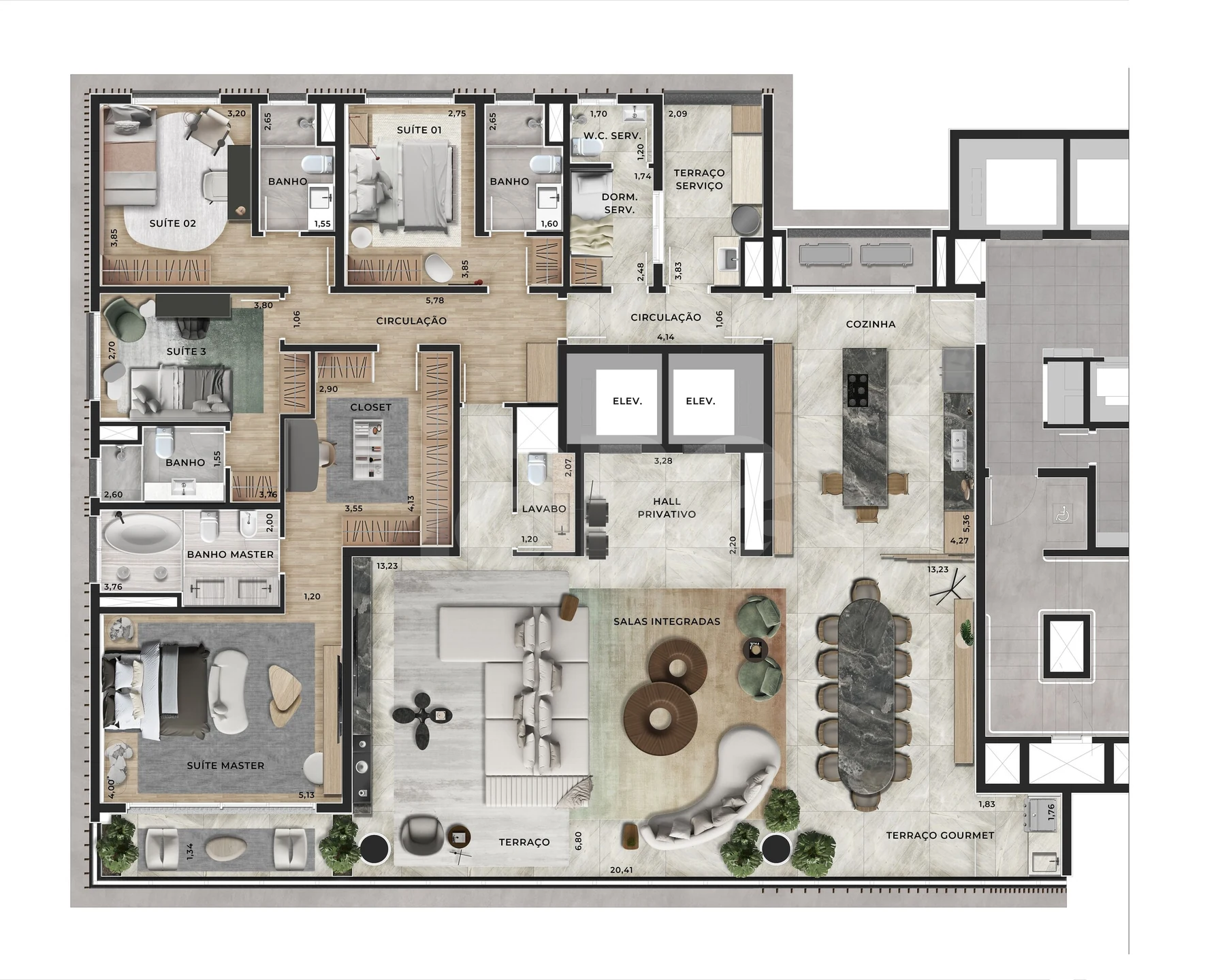 Planta — Apartamento 301,3 m²