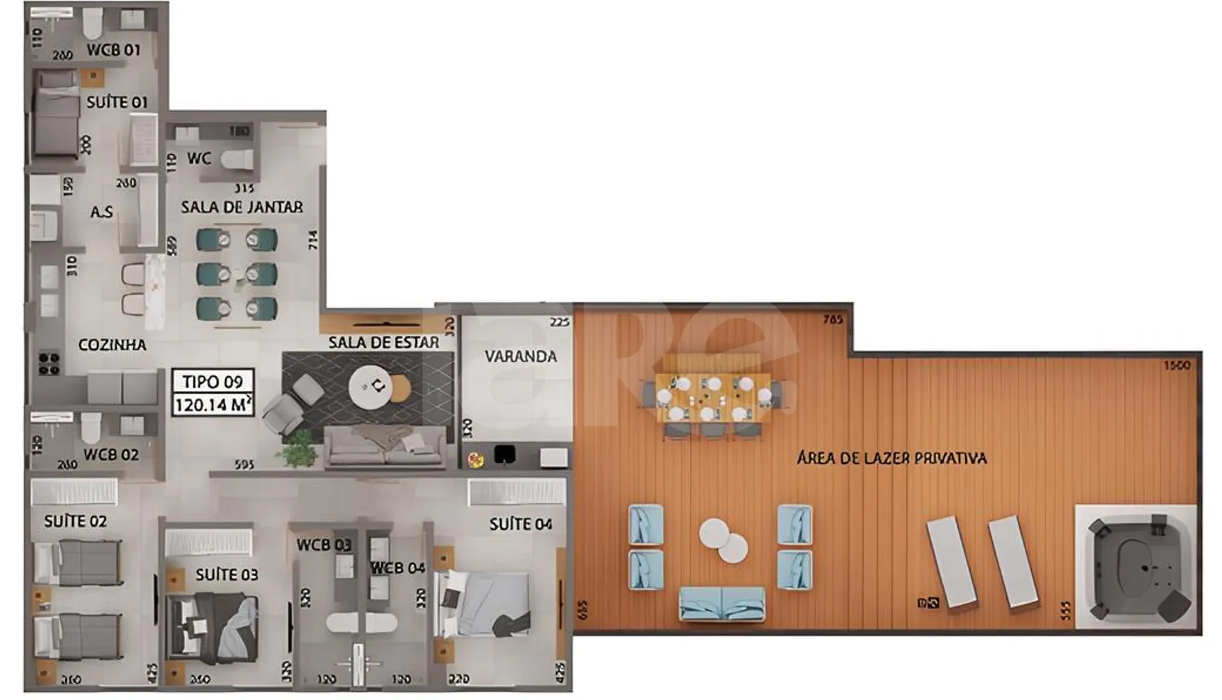 Planta — Garden 108,8 m²