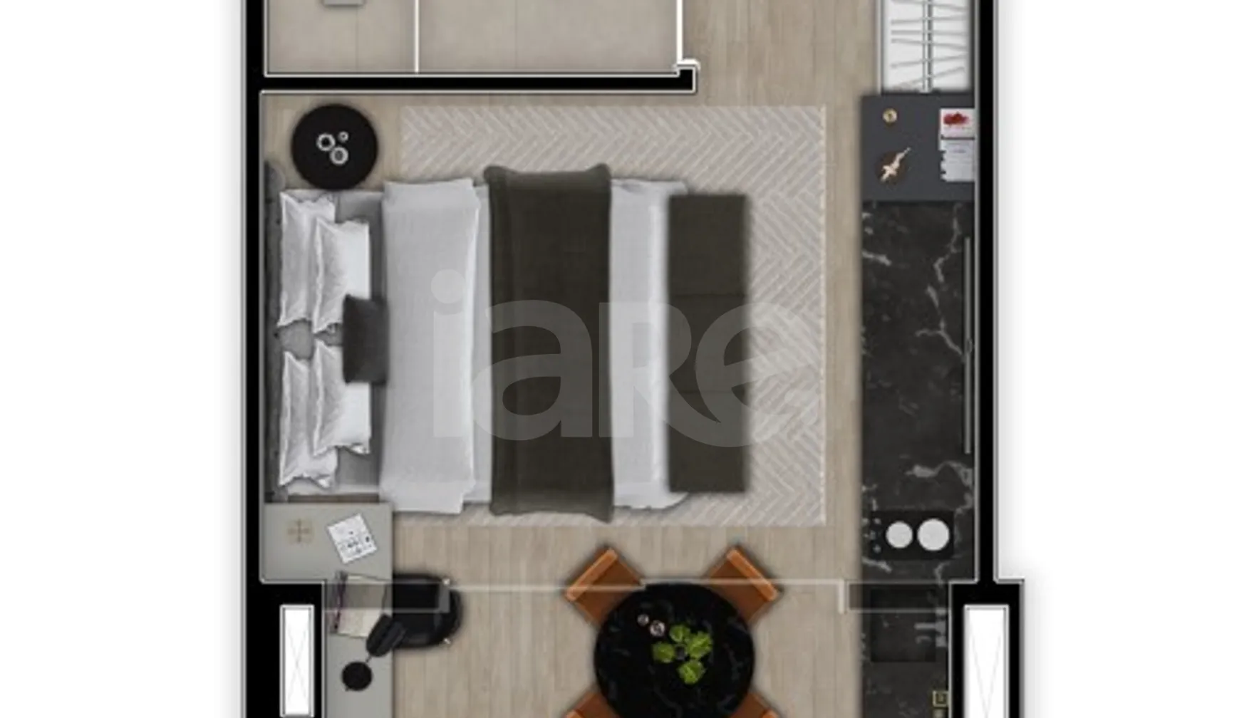 Planta — Studio 25,8 m²