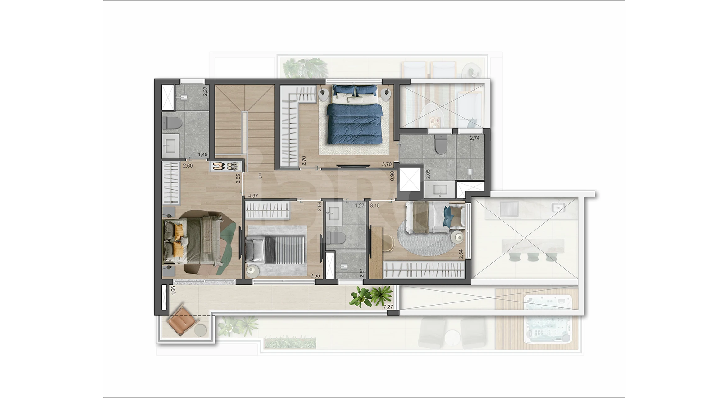 Planta — Cobertura Duplex 189,82 m²