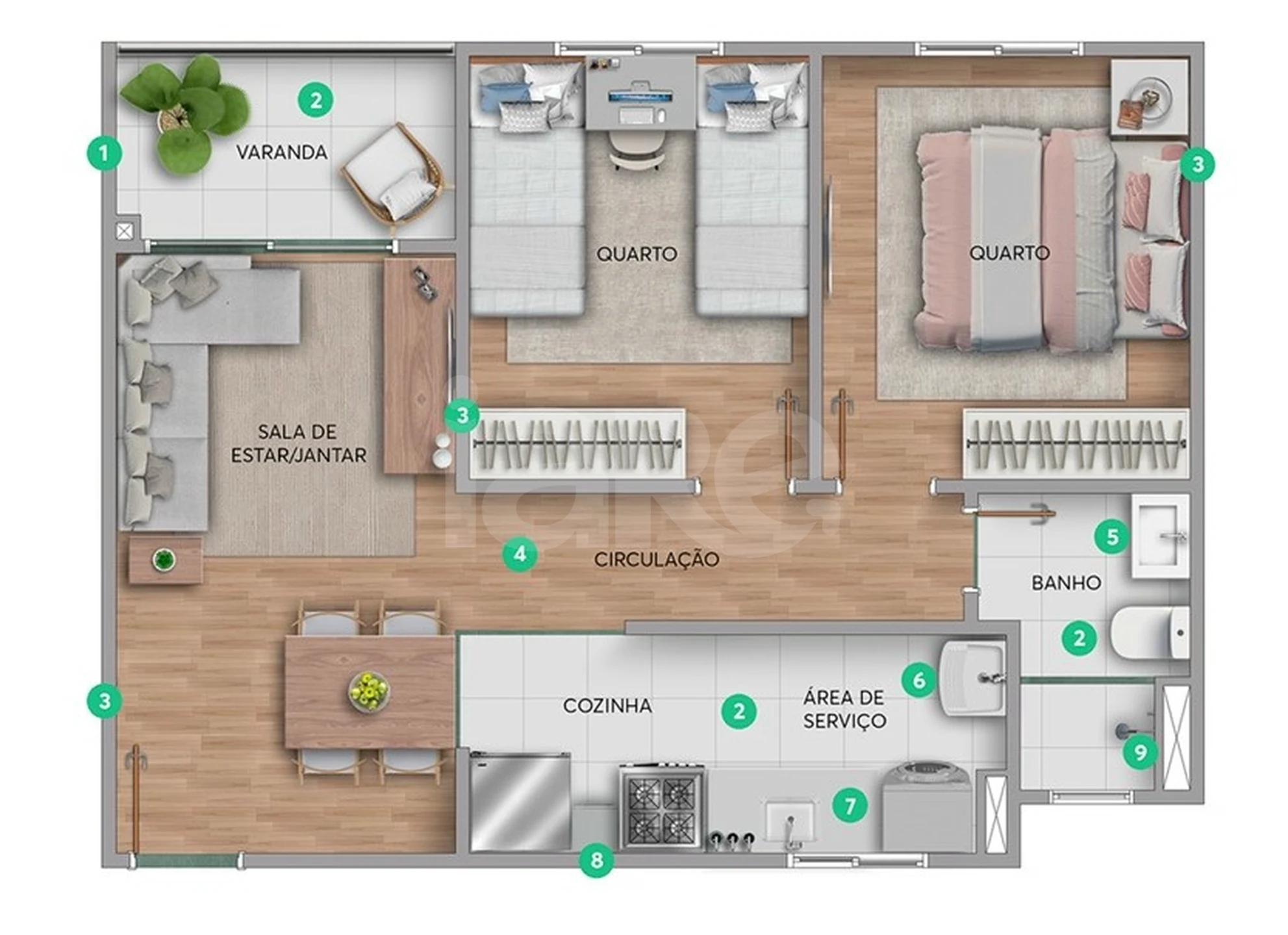 Planta — Apartamento 41,32 m²