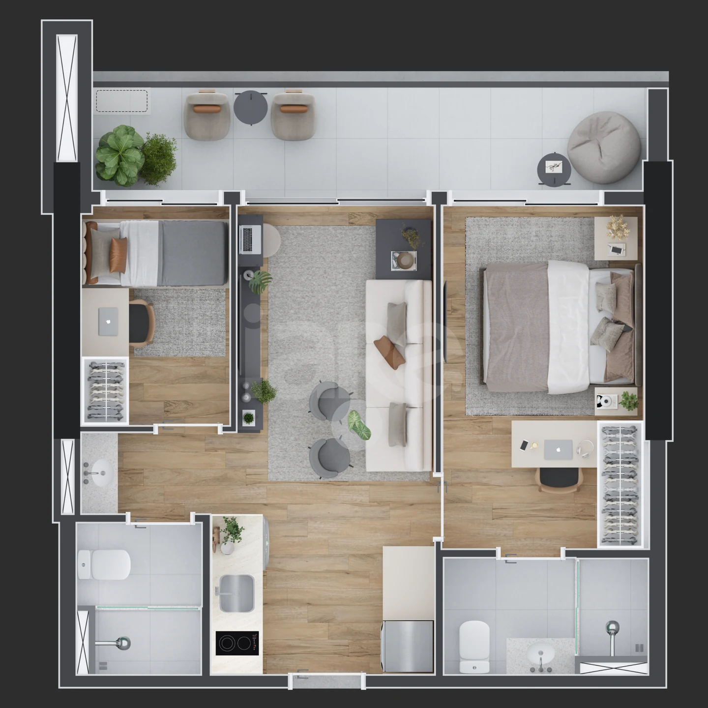 Planta — Apartamento 49,25 m²