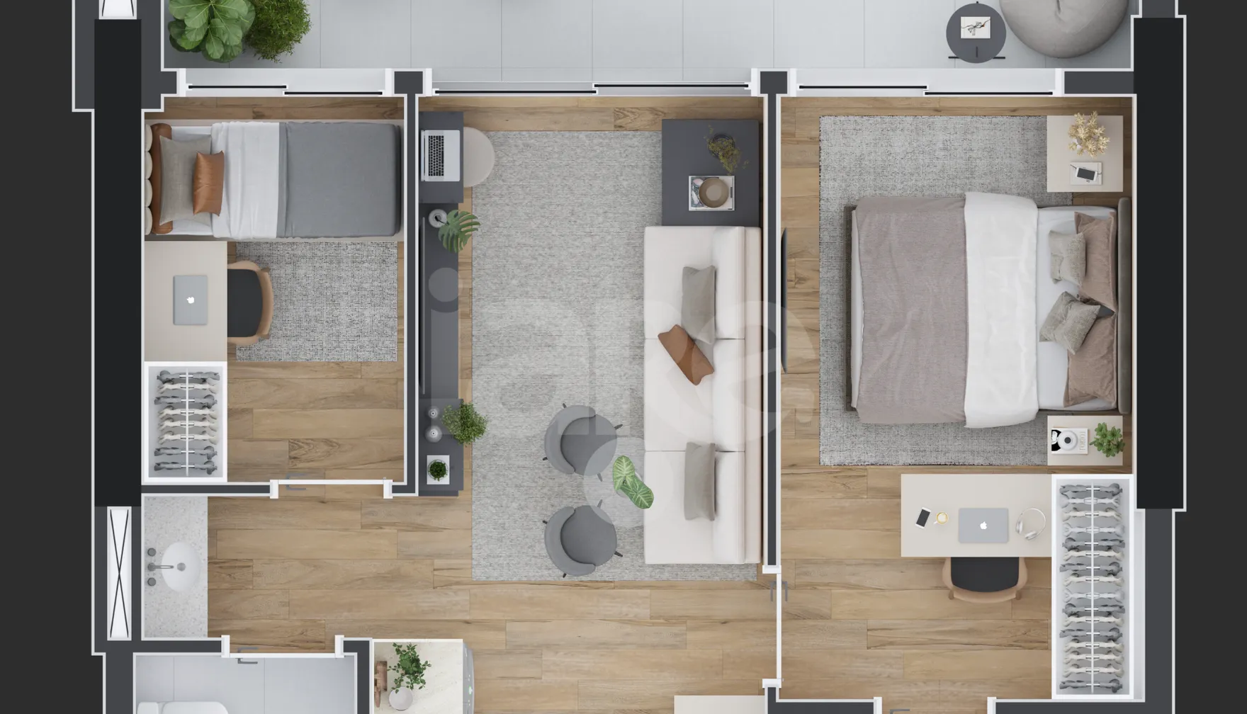 Planta — Apartamento 49,25 m²
