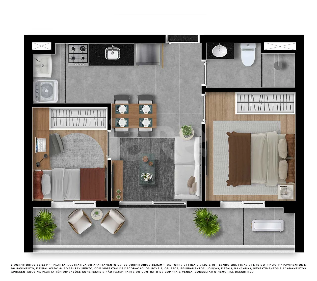 Planta — Apartamento 42,49 m²