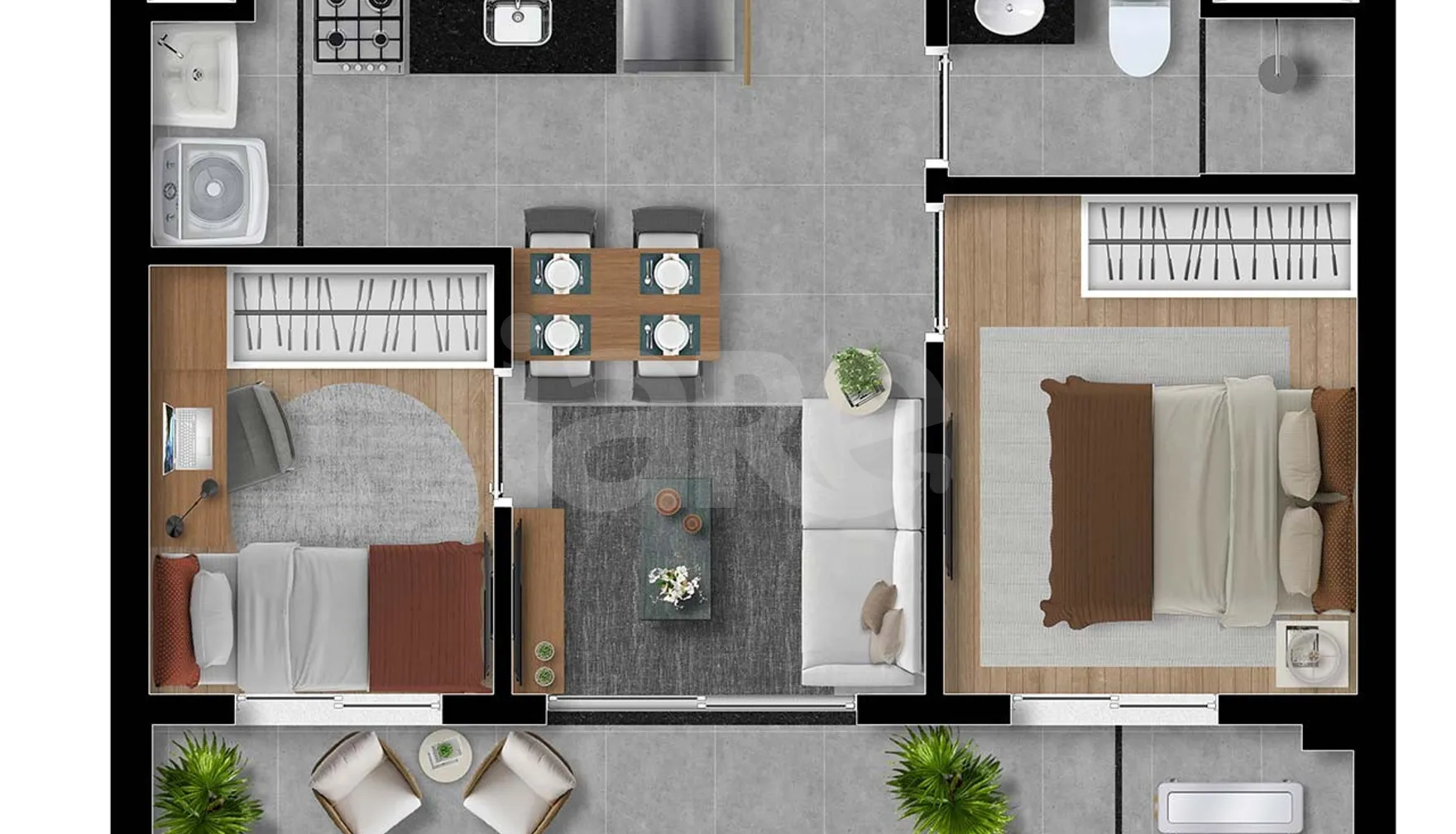 Planta — Apartamento 42,49 m²