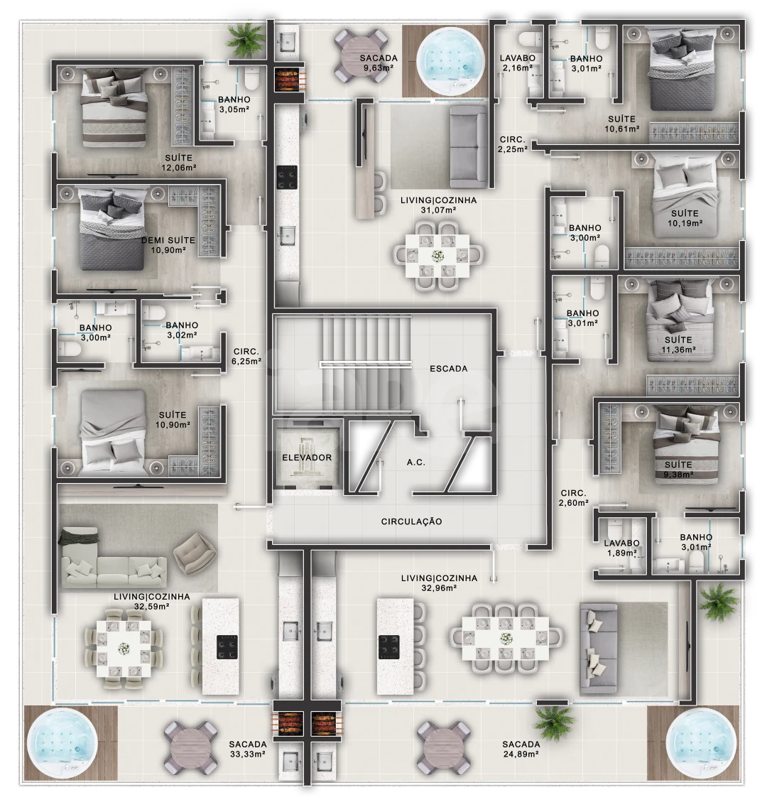 Planta — Pavimento rooftop