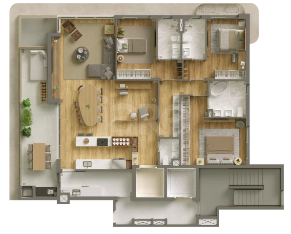 Planta — Garden 158,1 m² · 1º pavimento