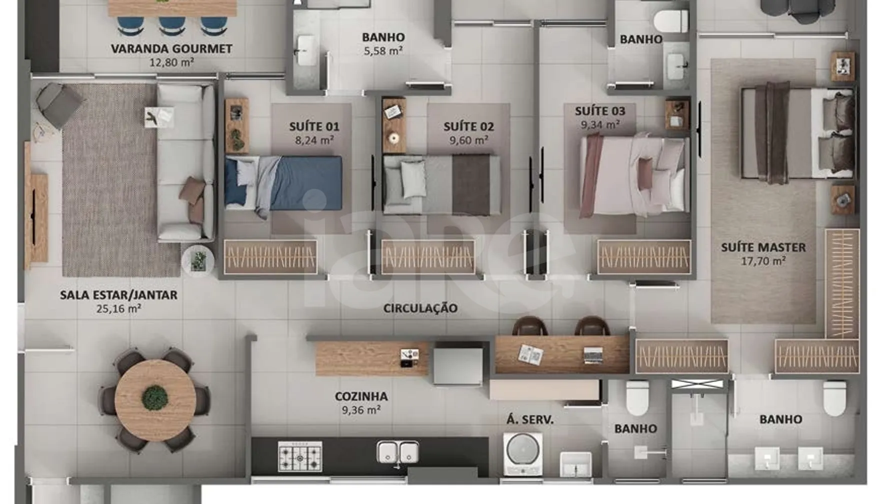 Planta — Apartamento 154,64 m²