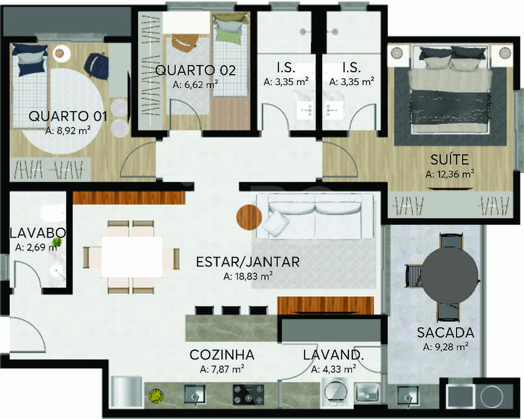 Planta — Apartamento 95 m²