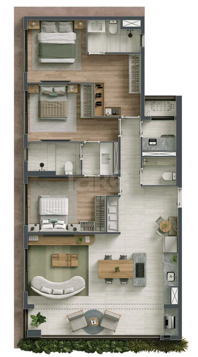 Planta — Apartamento 104 m²
