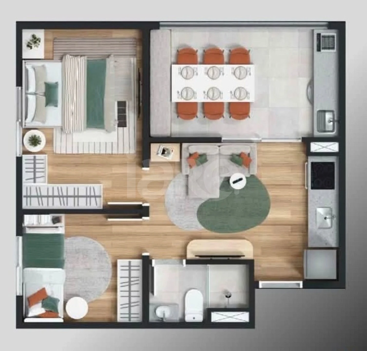 Planta — Apartamento 38,5 m²