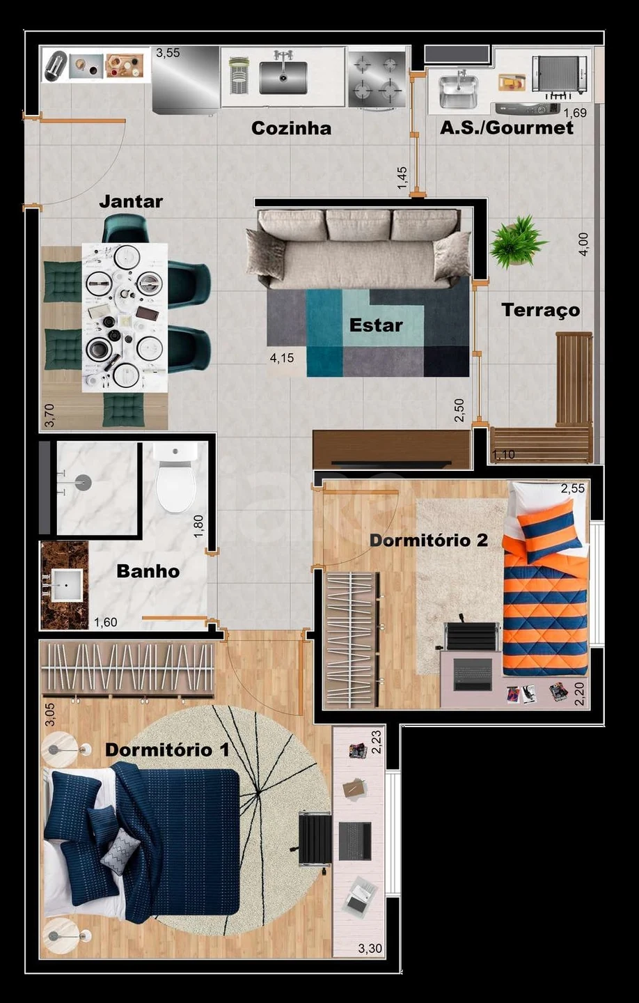 Planta — Garden 49,04 m²