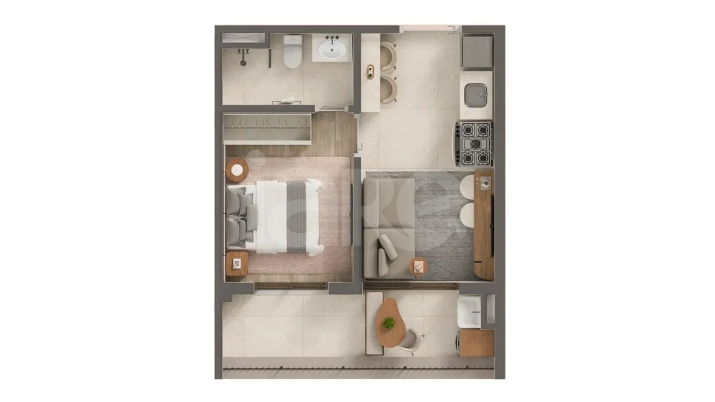 Planta — Apartamento 35,45 m²