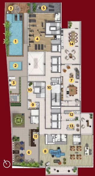 Planta — Pavimento lazer