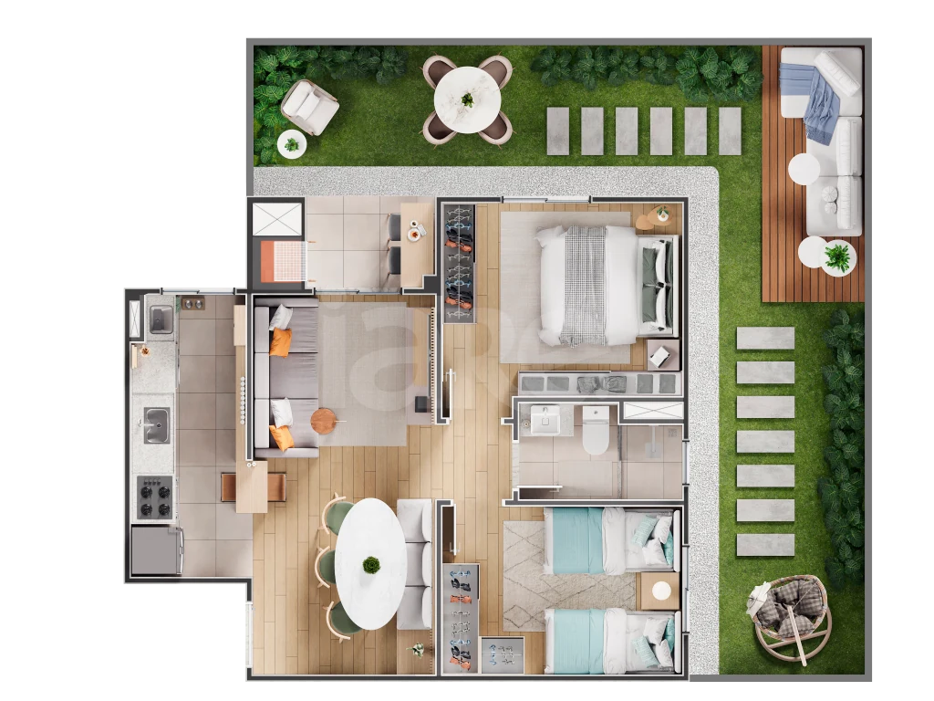 Planta — Garden 86,57 m²