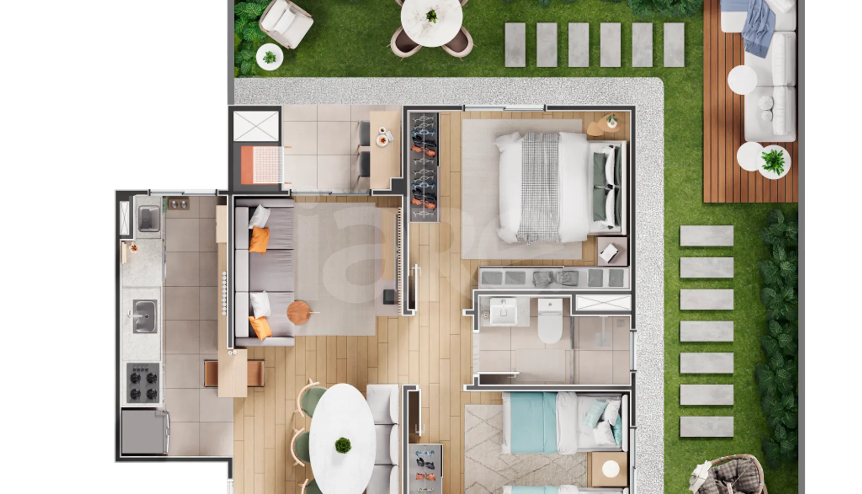 Planta — Garden 86,57 m²