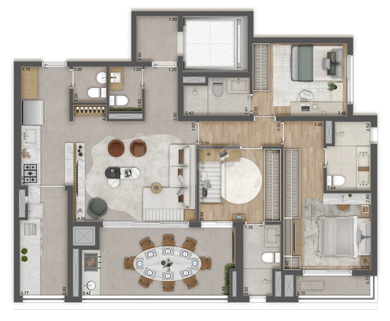 Planta — Apartamento 119,48 m²