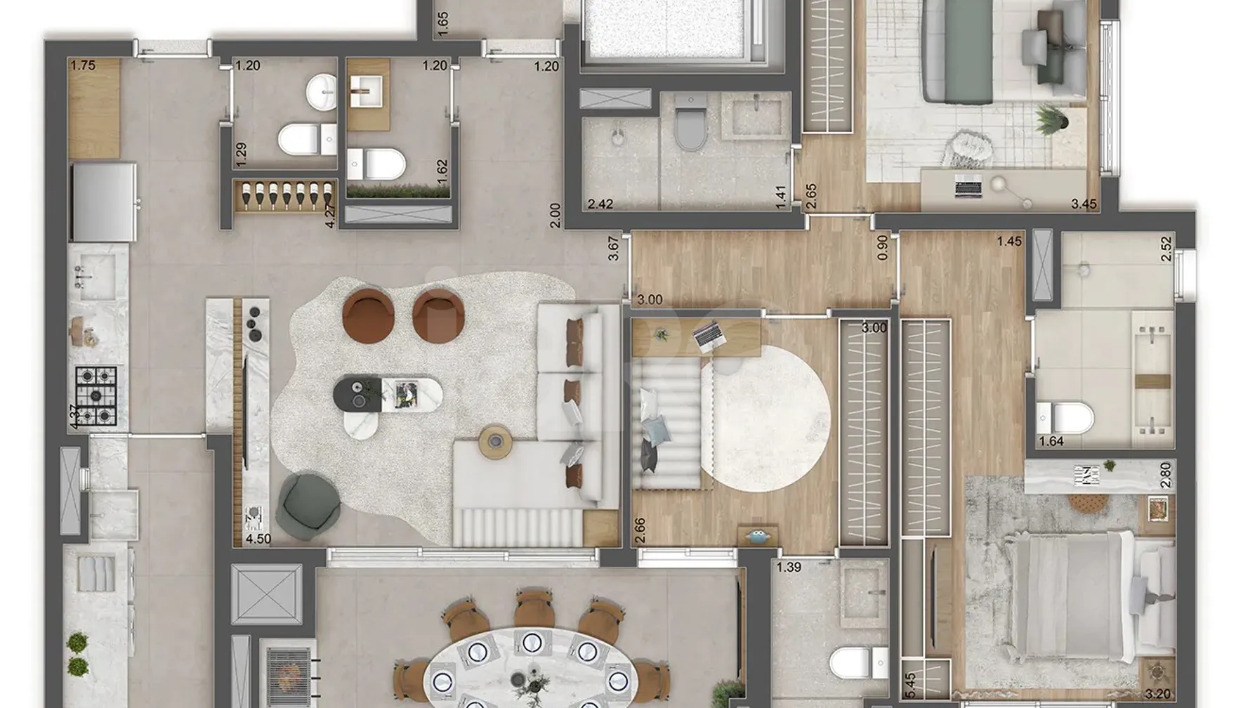 Planta — Apartamento 119,48 m²