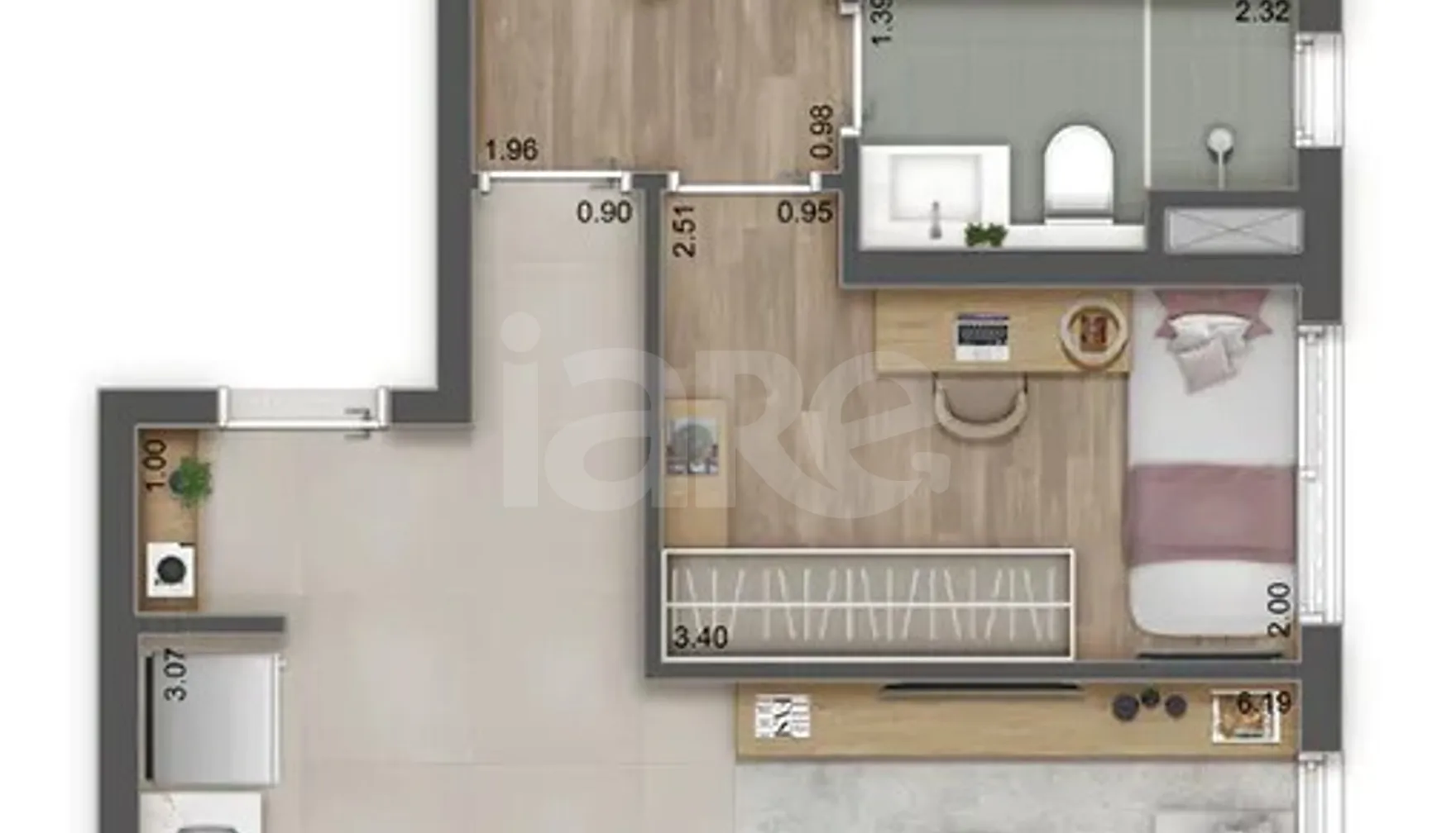 Planta — Apartamento 85,73 m²