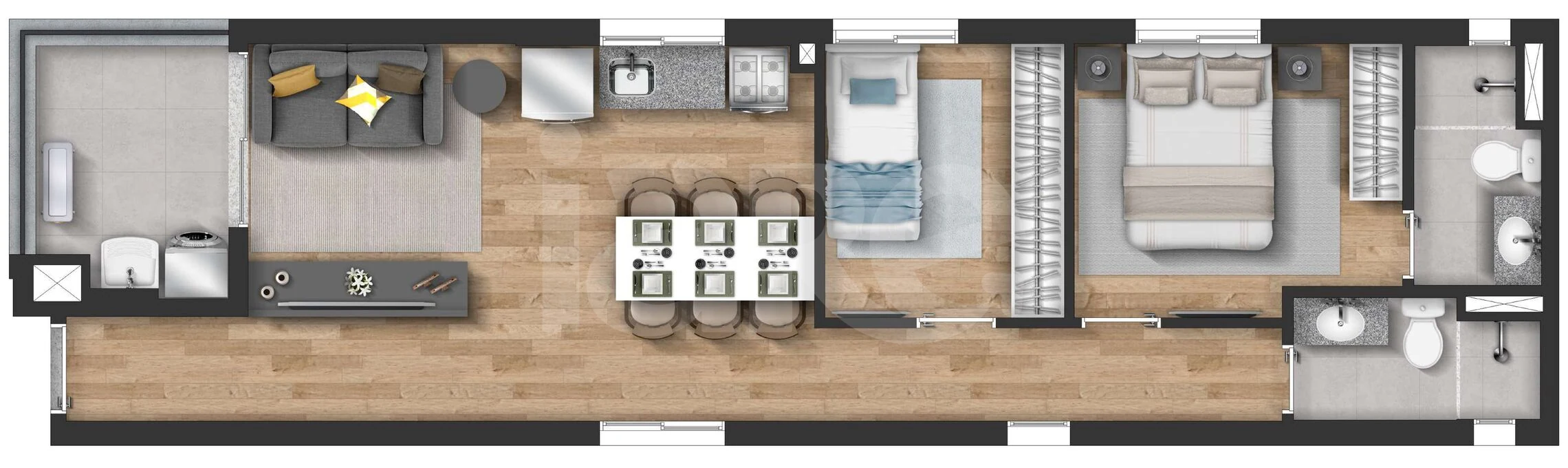 Planta — Apartamento 48,79 m²
