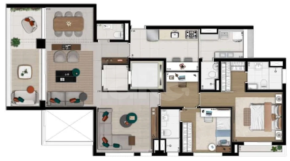 Planta — Apartamento 138 m²