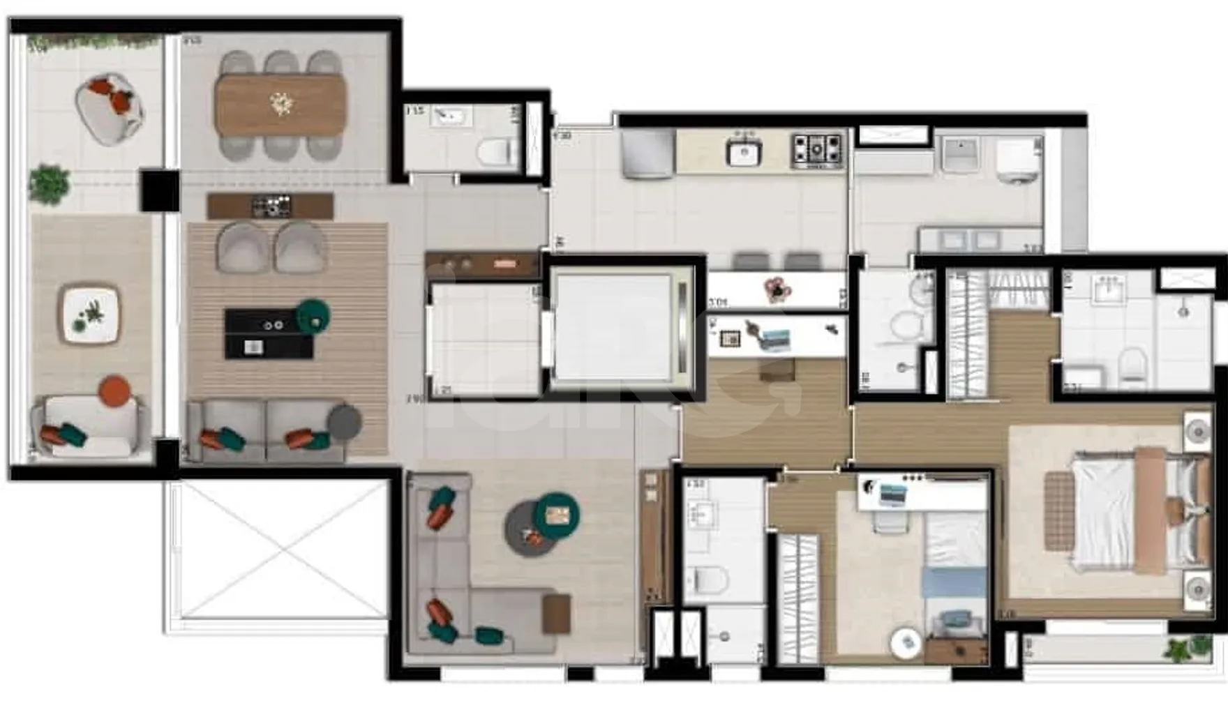 Planta — Apartamento 138 m²