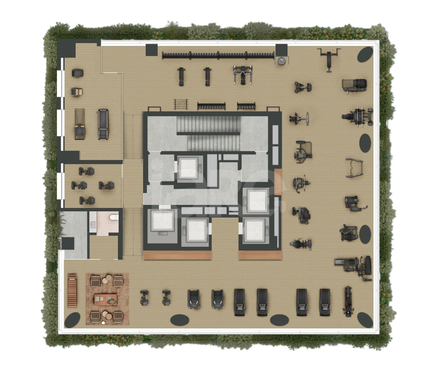 Planta — Pavimento fitness