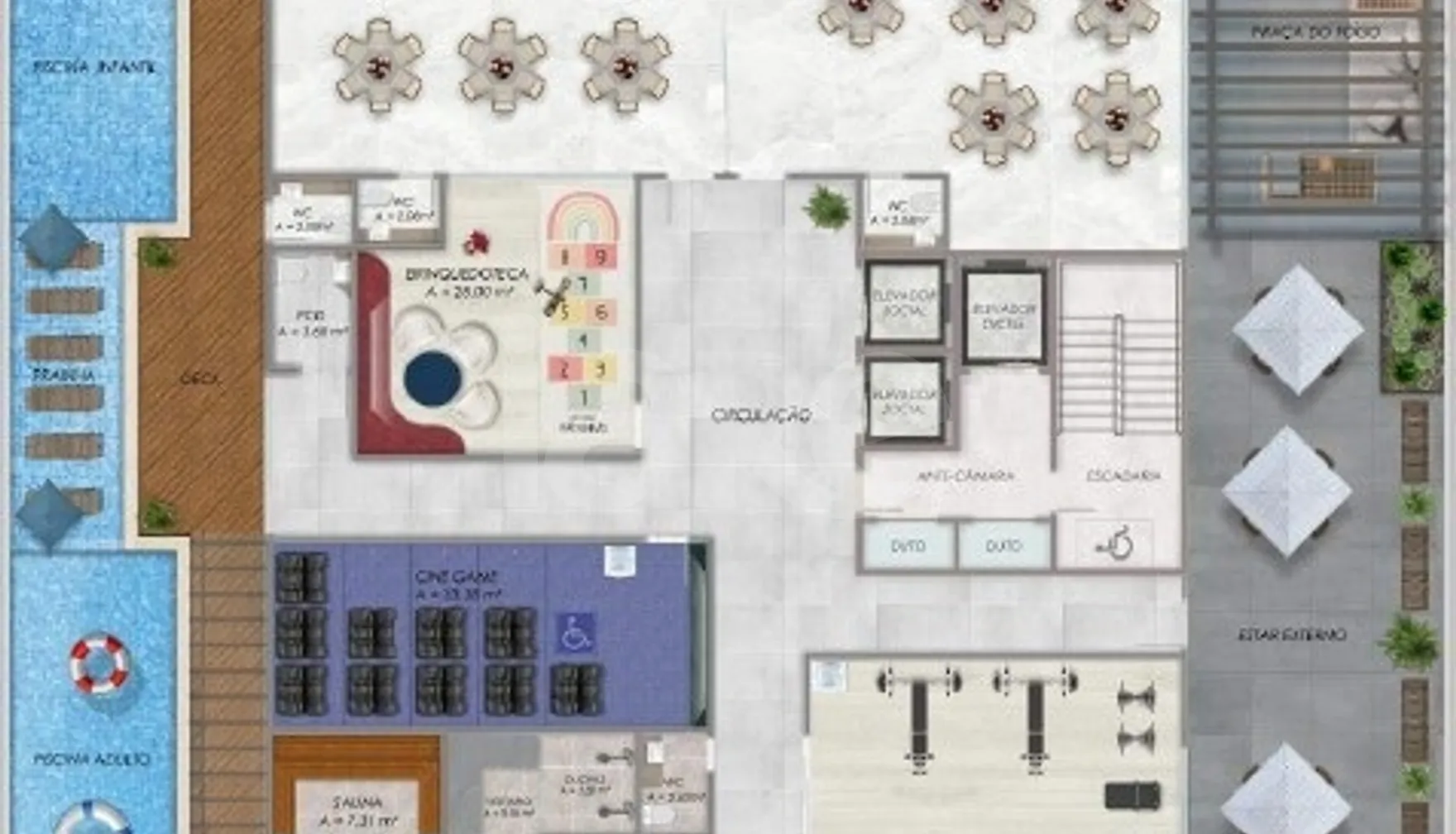 Planta — Pavimento lazer