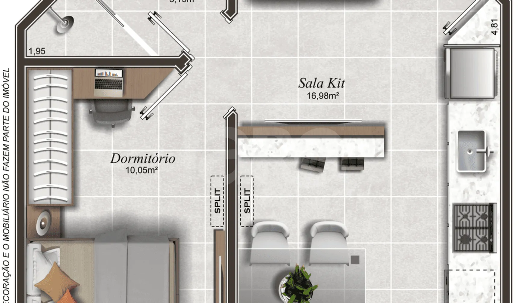 Planta — Apartamento 36,65 m²