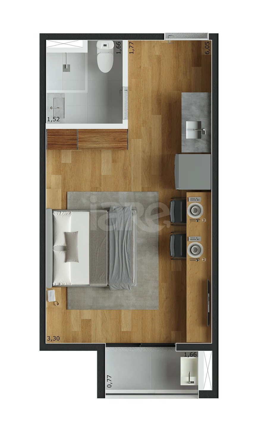 Planta — Apartamento 24 m²