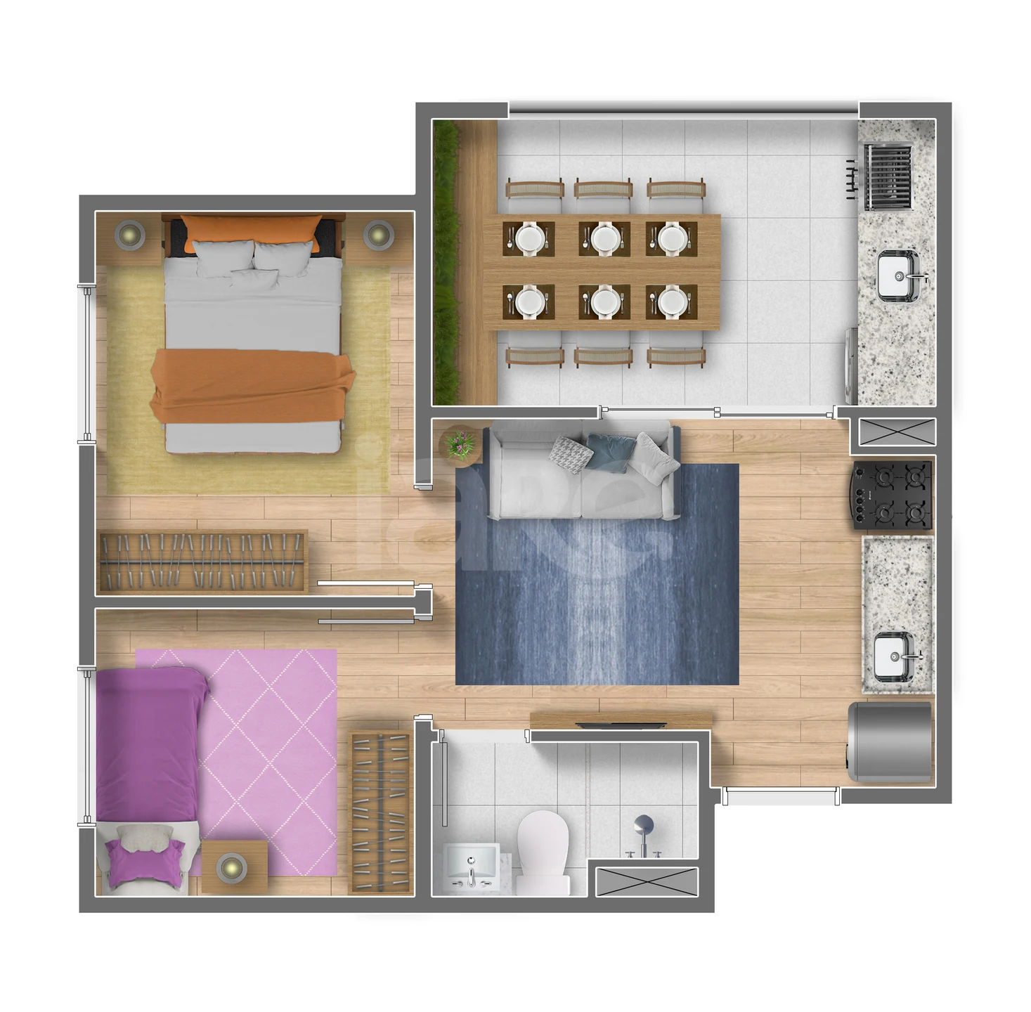 Planta — Apartamento 36,06 m²