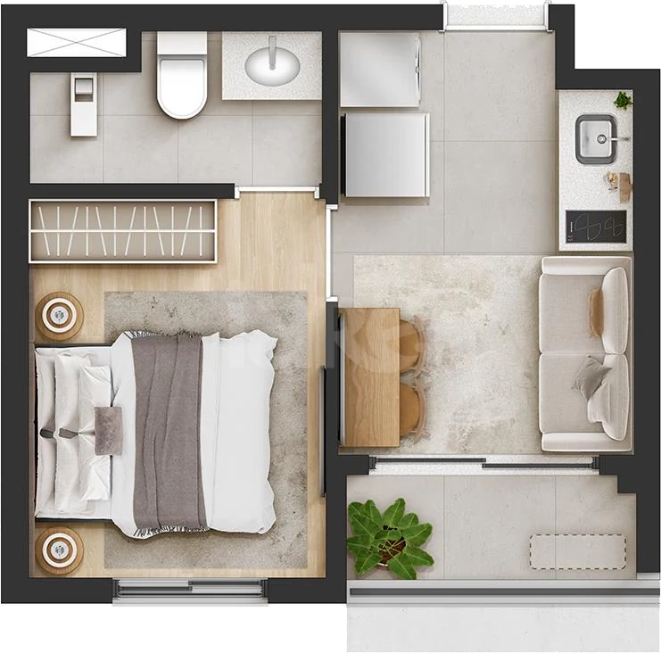Planta — Apartamento 24,41 m²