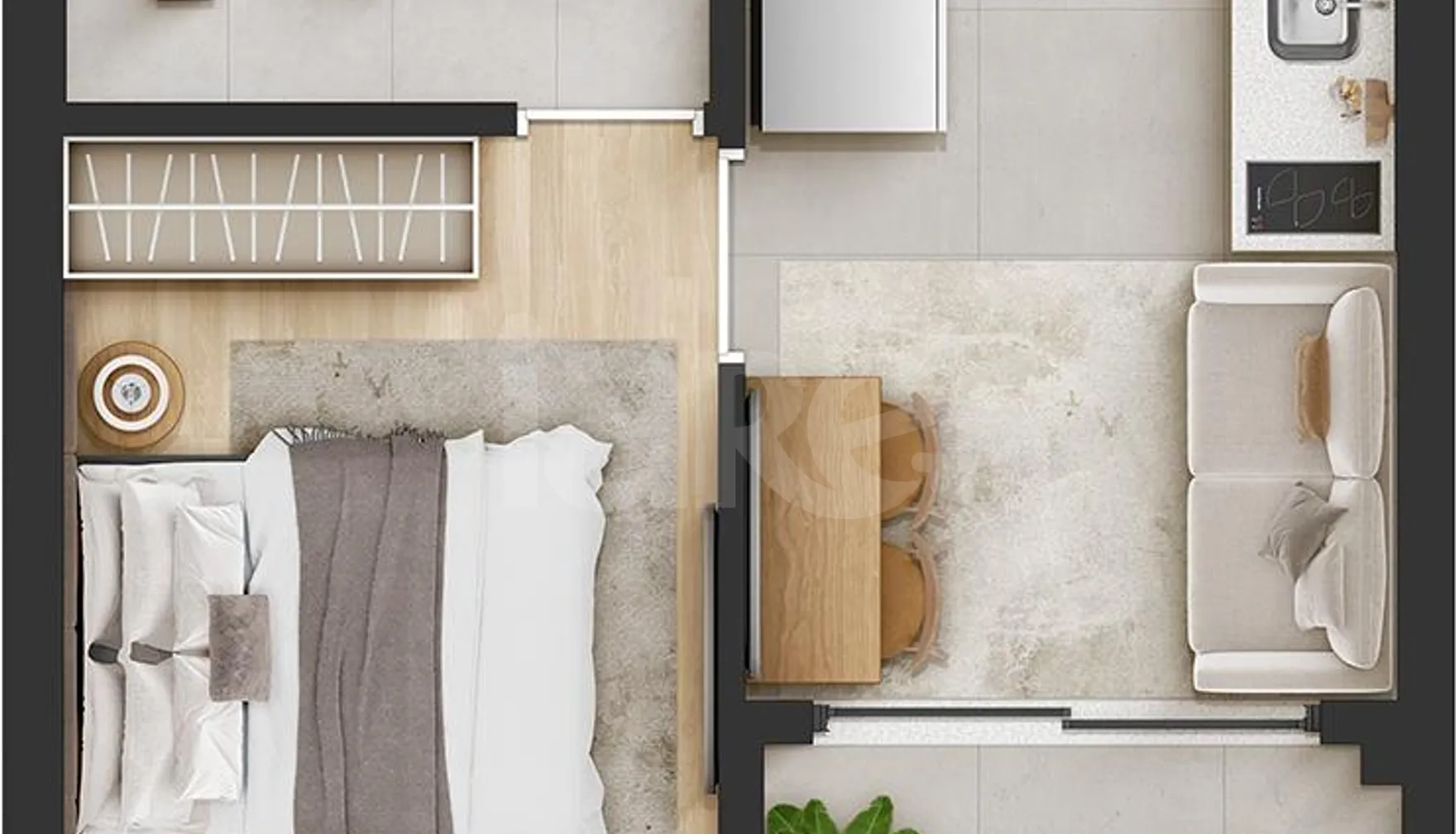 Planta — Apartamento 24,41 m²